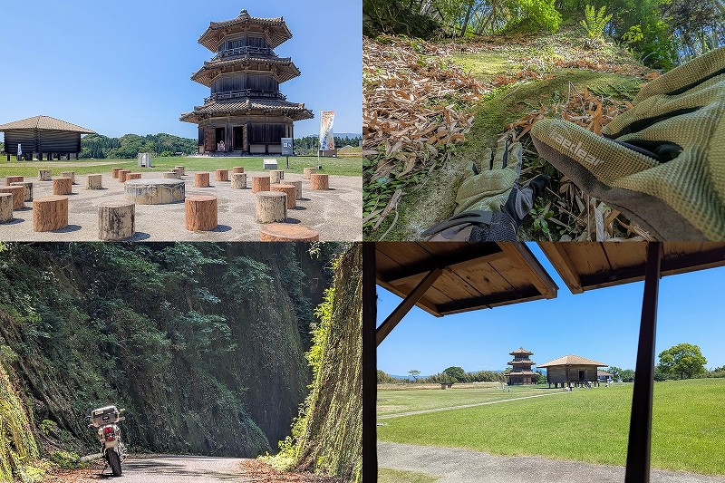 鞠智城と岩隈山の切通しを巡る｜古代山城の歴史公園散策と手掘りの絶壁道ツーリング【熊本県山鹿市】
