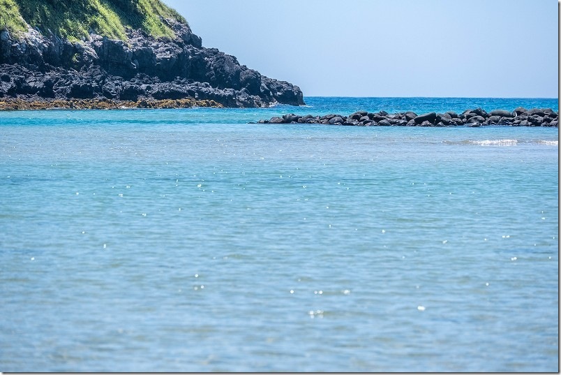 壱岐・ツインビーチ（小水浜海水浴場）のクリスタルブルーの海