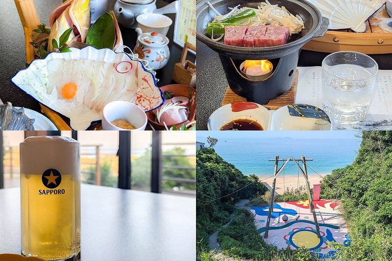 壱岐・繁屋千賀荘に宿泊レポート【舟盛りや壱岐牛の夕食が豪華！展望風呂も満喫】