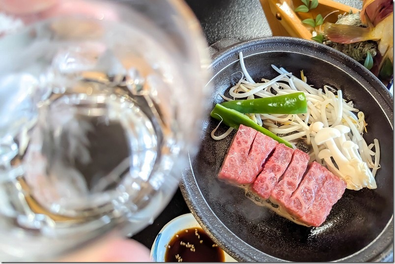 壱岐・繁屋千賀荘の夕食｜壱岐牛の鉄板焼