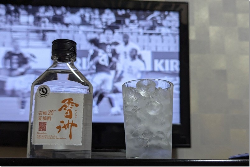 壱岐・繁屋千賀荘で部屋で飲み｜壱岐焼酎・雪洲