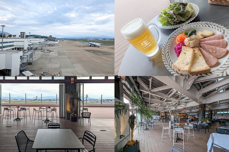 福岡空港のビアガーデン「博多GARDEN」へ｜展望デッキ越しに飛行機を眺めながら3000円飲み放題を楽しむ