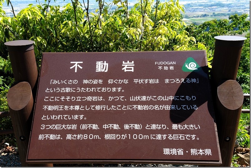 不動岩の説明看板