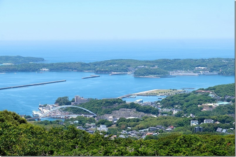 岳ノ辻展望台から壱岐・郷ノ浦方面の展望