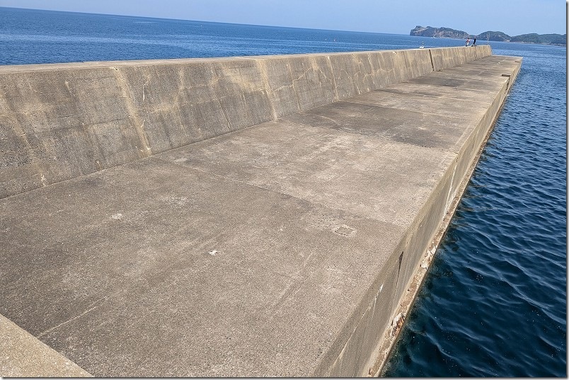 御手洗防波堤で釣り｜海からかなり高い