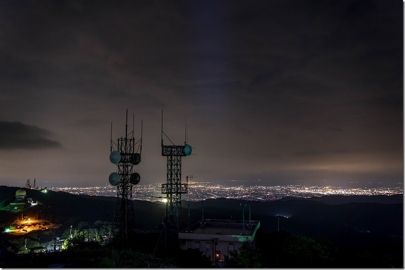 脊振山山頂から見た夜景|佐賀平野・筑後川 脊振山山頂から見た夜景|佐賀平野・筑後川