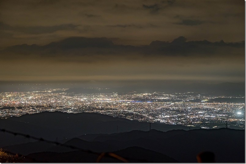 脊振山山頂から見た夜景|福岡市 脊振山山頂から見た夜景|福岡市