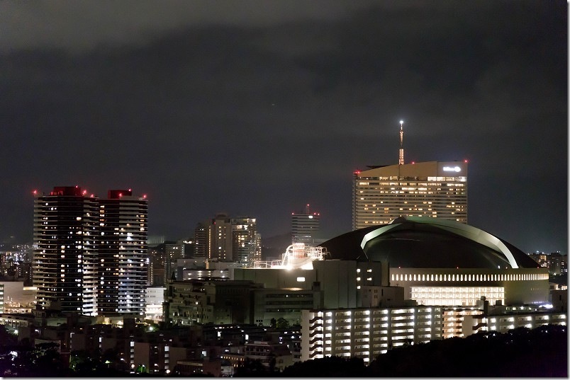 西公園新展望台からの夜景｜百道・福岡ドームやヒルトン福岡